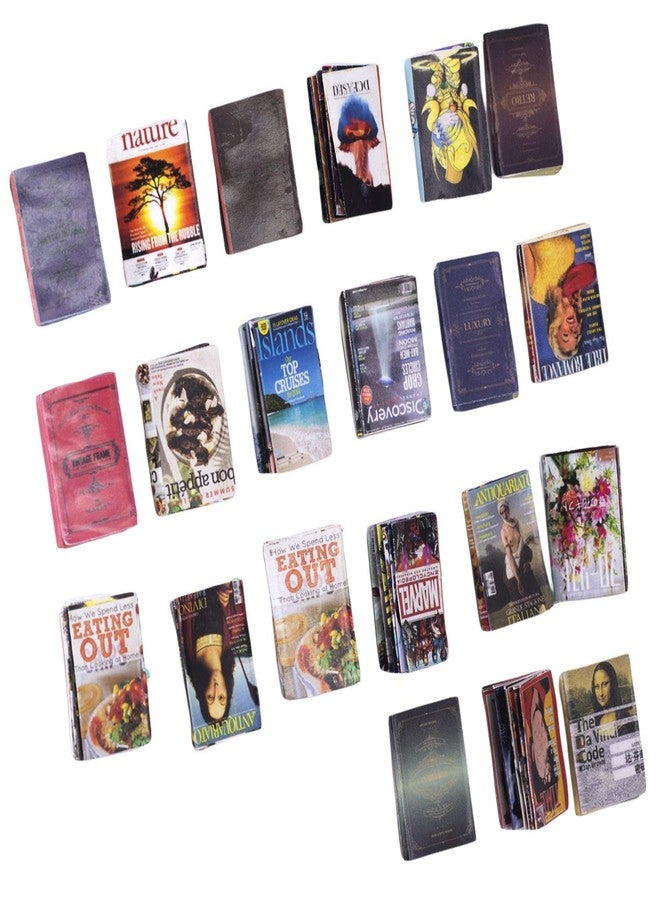 Lynkaye Dollhouse Miniatures Magazine Books Mini Books Mini House Accessories Books Model Dollhouse Accessories 1:12 Scale DIY Puzzle Project Doll House Furnishings Accessories - Image 4